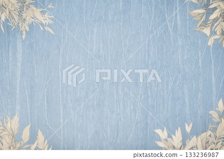 Bamboo motif background Pale blue Japanese pattern frame design material 133236987