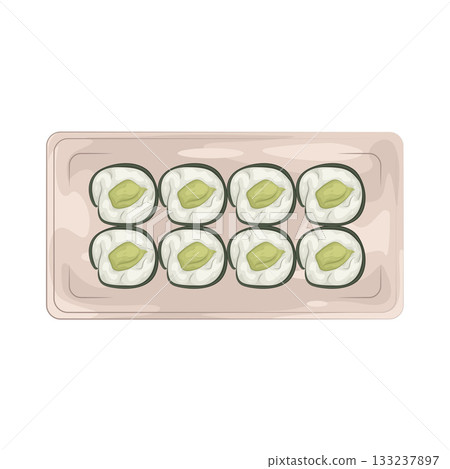 Illustration of sushi packaging  133237897