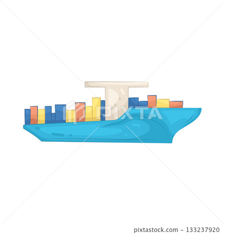 Illustration of cargo ship Illustration of cargo ship 133237920