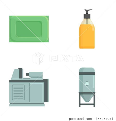 Set of household items and appliances icons 133237951