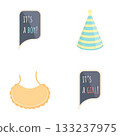 Gender reveal party elements vector set 133237975