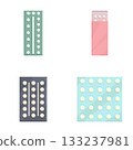 Set of flat design medication pill blister pack icons 133237981