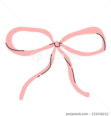 Vector illustration of a bow, gift ribbons. Bowknot in hand drawn and flat styles. Fashionable Hair accessory. Bow knot for gift wrapping Vector illustration of a bow, gift ribbons. Bowknot in hand drawn and flat styles. Fashionable Hair accessory. Bow knot for gift wrapping 133238212