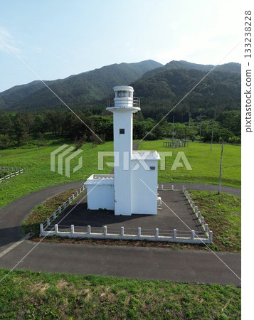 Akita, Hachimine, Chigokizaki Lighthouse (photographed by drone) 133238228