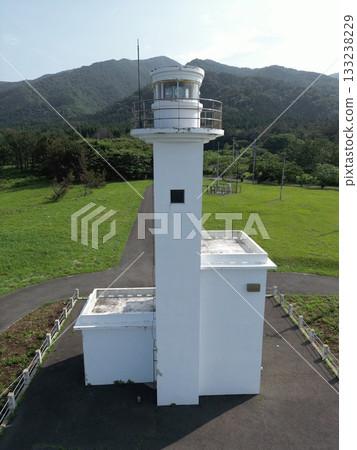 Akita, Hachimine, Chigokizaki Lighthouse (photographed by drone) 133238229
