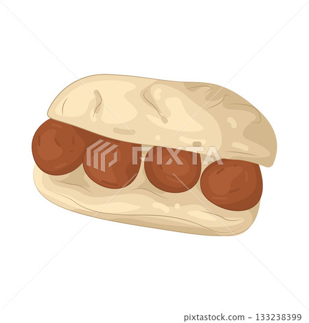 Illustration of meatball sub 133238399