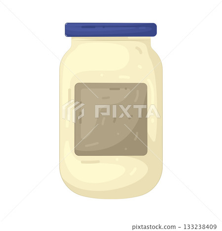Illustration of mayonnaise jar 133238409
