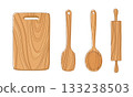 Illustration of wooden cookware 133238503