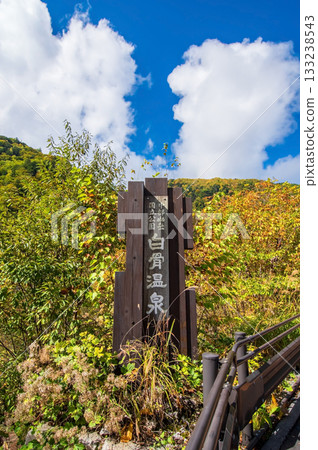 秋季白骨溫泉紀念碑（長野縣松本市） 133238543
