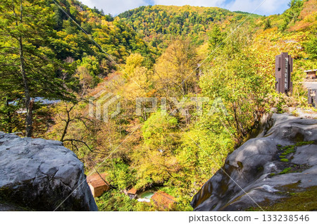 Shirahone Onsen Public Open-Air Bath in Autumn (Matsumoto City, Nagano Prefecture) 133238546