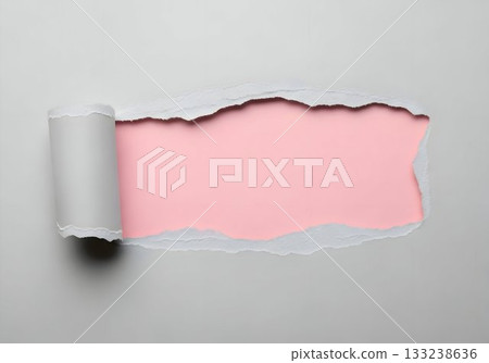 Torn Paper Reveal with Pink Background 133238636