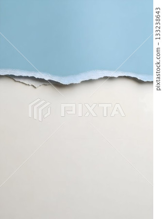 Torn Blue Paper Edge Over Cream Background 133238643