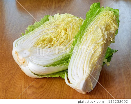 chinese cabbage on wooden background chinese cabbage on wooden background 133238692