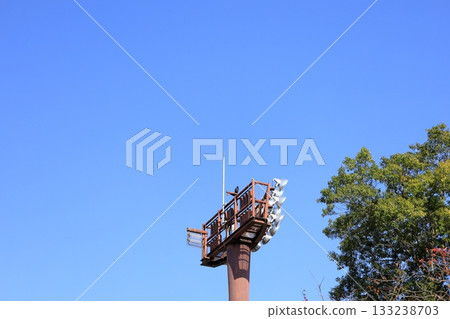 Baseball stadium night lighting and autumn sky 2 Baseball stadium night lighting and autumn sky 2 133238703