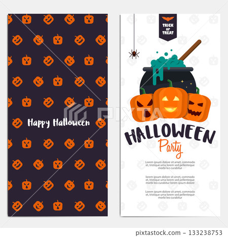 Hallowen flat designed Vertical Banners Hallowen flat designed Vertical Banners 133238753