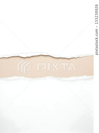 Horizontal Torn Paper Strip on White Background 133238926