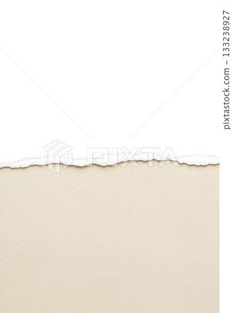 Torn Paper Edge on Minimal Beige Background 133238927
