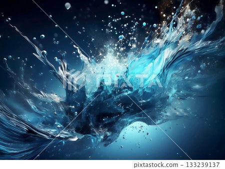 Abstract blue waves and splashes background Abstract blue waves and splashes background 133239137