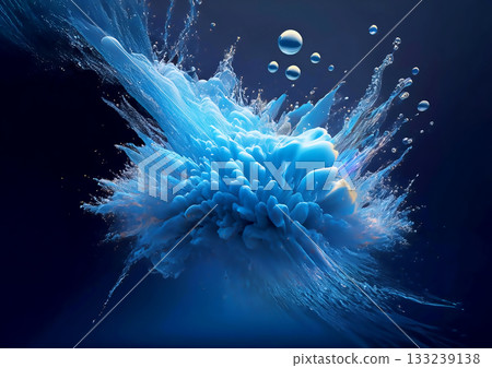 Abstract blue waves and splashes background Abstract blue waves and splashes background 133239138