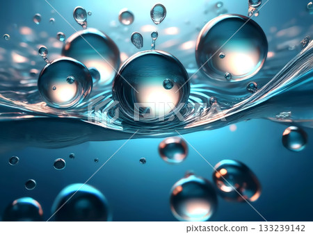 Abstract blue waves and splashes background Abstract blue waves and splashes background 133239142