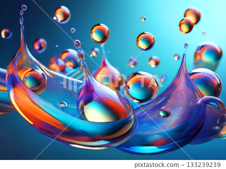 Abstract blue waves and splashes background 133239239