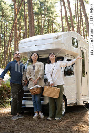 在山梨縣和八岳縣的露營地享受戶外時光。 133239400