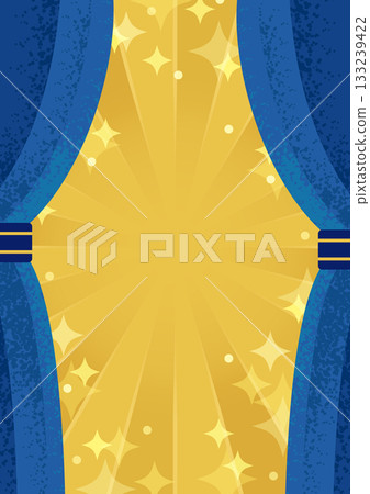 Blue curtain and golden shining radiant background / Luxurious stage production design (vertical) Blue curtain and golden shining radiant background / Luxurious stage production design (vertical) 133239422