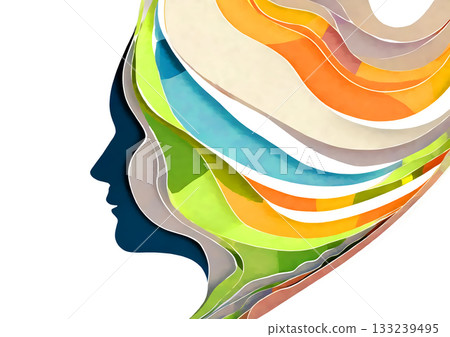 Abstract woman profile illustration 133239495