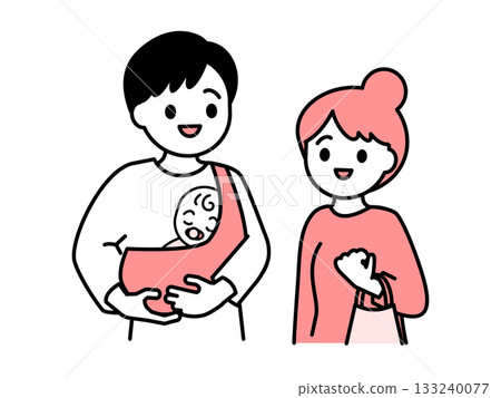 一對帶著嬰兒的夫婦 02 一對帶著嬰兒的夫婦 02 133240077