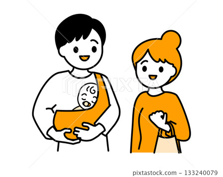 一對帶著嬰兒的夫婦 04 一對帶著嬰兒的夫婦 04 133240079