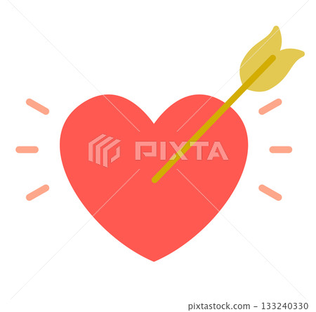 Love arrow hitting the heart icon 133240330