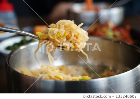 A Spoonful of Korean Soy-Seasoned Bean Sprout Rice (Kongnamul-bap) A Spoonful of Korean Soy-Seasoned Bean Sprout Rice (Kongnamul-bap) 133240602