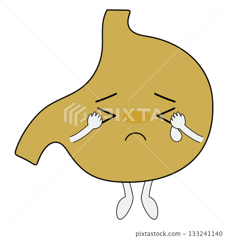 Stomach character crying/sad 133241140