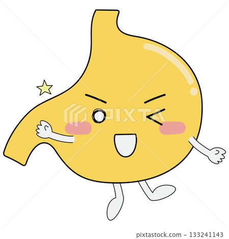 肚子上的角色舉起手眨了眨眼 133241143
