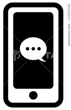 帶有聊天符號的手機扁平圖標 133241162