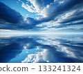The sea where the blue sky is reflected 133241324