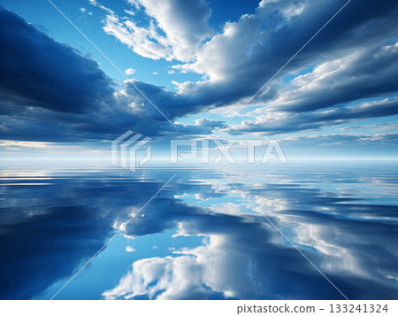 The sea where the blue sky is reflected The sea where the blue sky is reflected 133241324