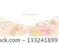 Soft Japanese pattern and floral background material 133241899