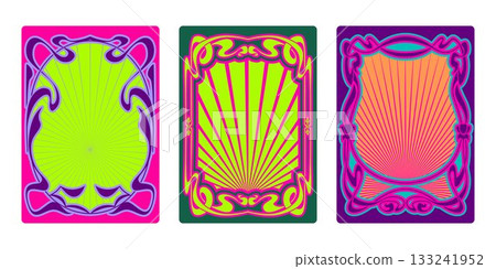 Art nouveau ornament frames 133241952