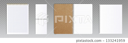 Spiral binder notebooks on transparent background 133241959