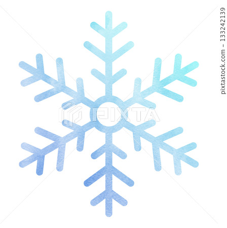 Snowflake hand-drawn icon illustration watercolor gradient 133242139