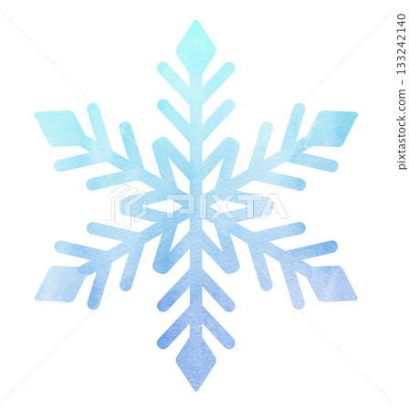 Snowflake hand-drawn icon illustration watercolor gradient 133242140