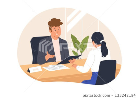 Illustration of Job Interview and Candidate Assessment 133242184