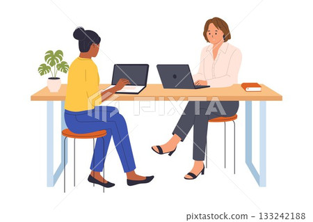 Illustration of Shared Working Spaces and Team Collaboration 133242188