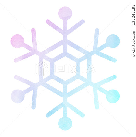 Snowflake hand-drawn icon illustration watercolor gradient 133242192