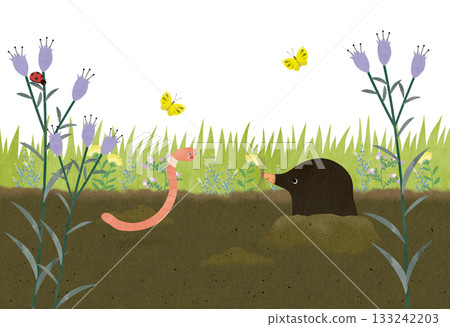 Mole and Earthworm 133242203