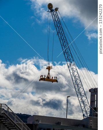 November blue sky white clouds construction site 133242270