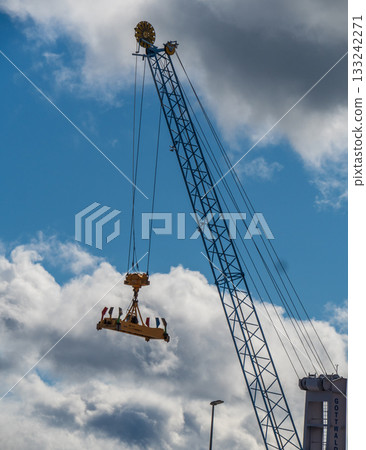 November blue sky white clouds construction site November blue sky white clouds construction site 133242271