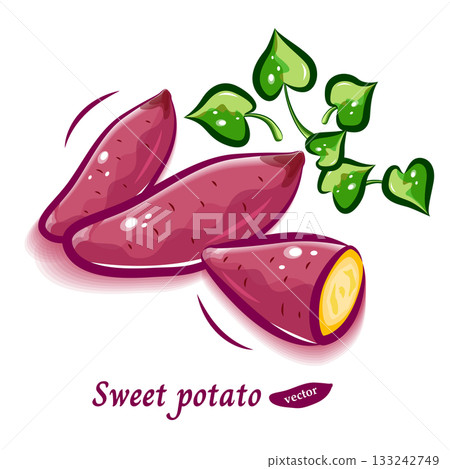 地瓜 | 可愛的蔬菜普普藝術插畫素材 地瓜 | 可愛的蔬菜普普藝術插畫素材 133242749