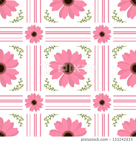 Sweet Pink Daisy Floral Seamless Pattern background Sweet Pink Daisy Floral Seamless Pattern background 133242815